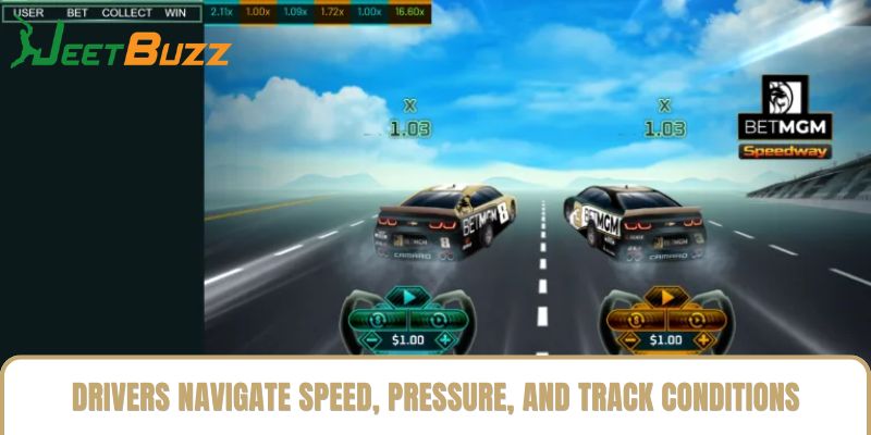 Drivers navigate speed, pressure, and track conditions Drivers navigate speed, pressure, and track conditions